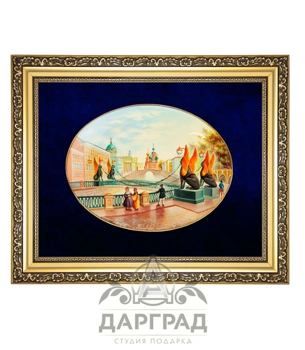 Лаковая миниатюра панно «Банковский мост» - №1