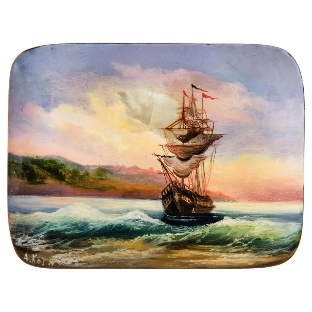 Авторская шкатулка «Парусник» - №2