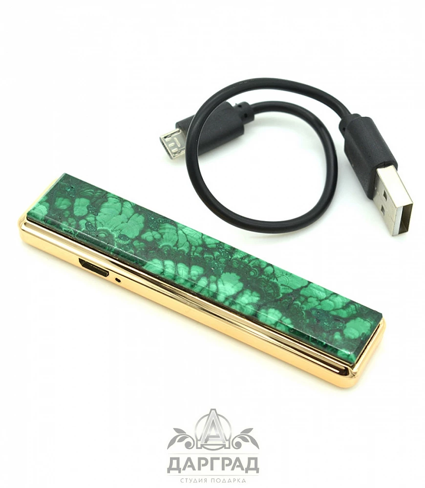 USB Зажигалка с камнем «Малахит» - №3