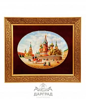 Лаковое панно «Собор Василия Блаженного» ПРЕМИУМ - фото товара
