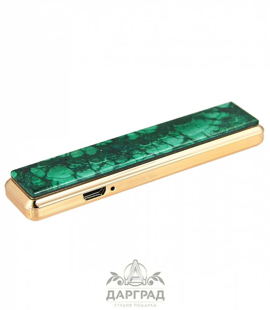 USB Зажигалка с камнем «Малахит» - №1