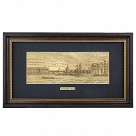 Офорт на латуни «Вид на Адмиралтейство. Панорама» 30*60 - фото товара