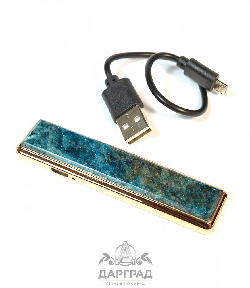 USB Зажигалка с камнем «Апатит» - №3