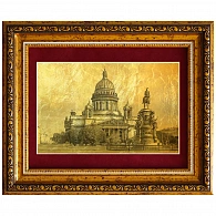Картина на золоте «Исаакиевская площадь» большая - фото товара