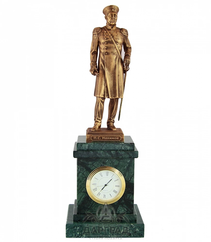 Настольные часы «Адмирал Нахимов» мрамор - №1